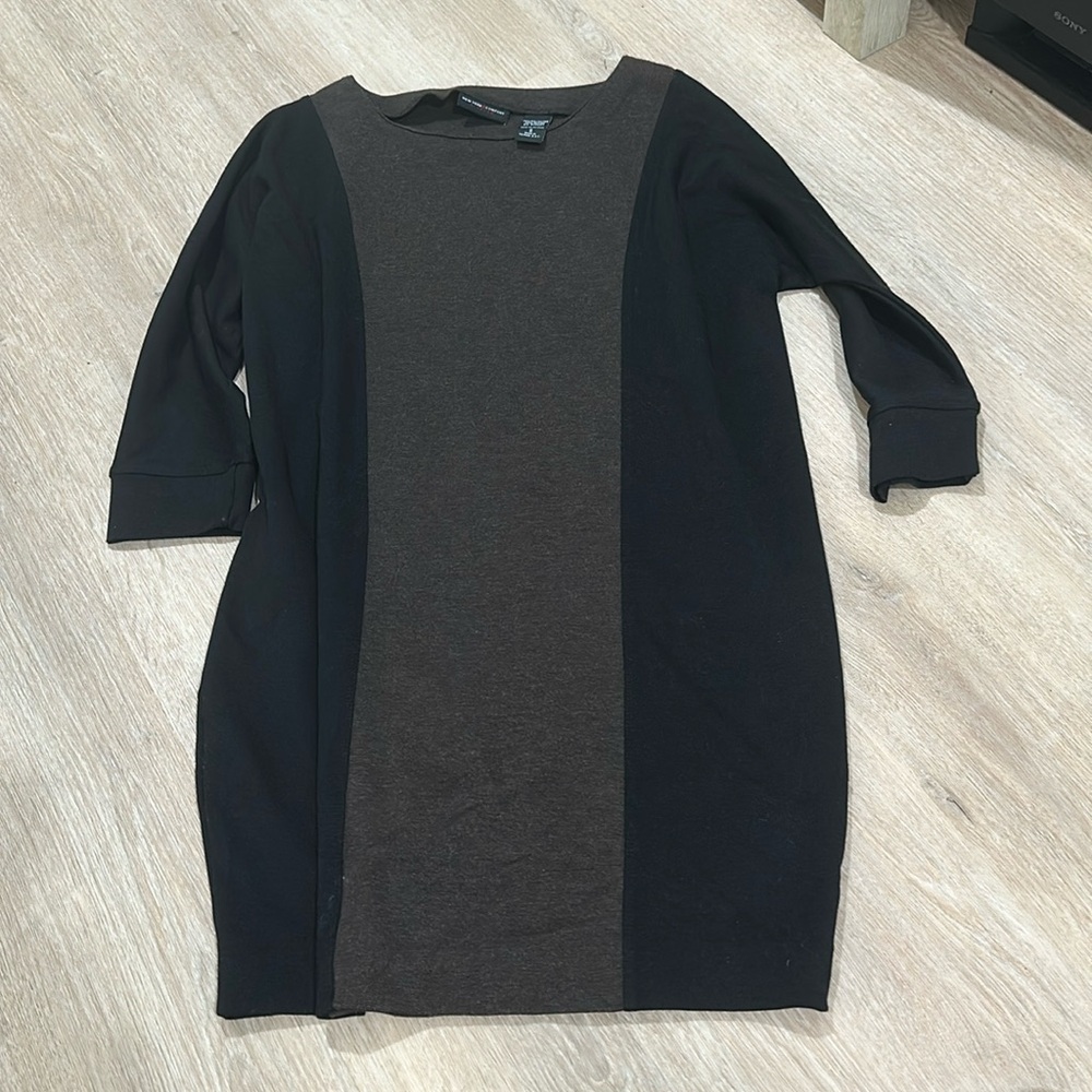 New York & Company 3/4 sleeve color block‎ Dress Size Small Black